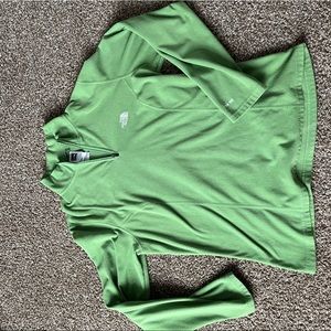 Womens extra large green North Face fleece quarter zip.